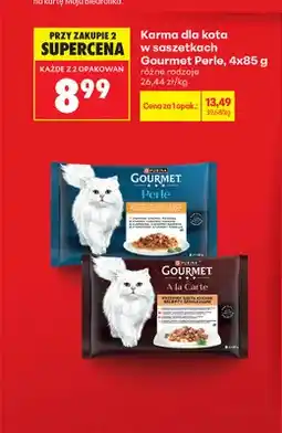 Biedronka Karma dla kota w saszetkach Gourmet Perle soczyste mini fileciki w sosie 4-pak oferta
