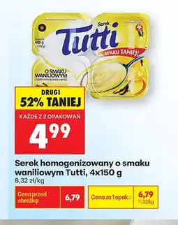 Biedronka Serek homogenizowany o smaku waniliowym Tutti 4-pak oferta
