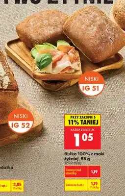 Biedronka Bułka 100% z mąki żytniej niski IG 51 oferta