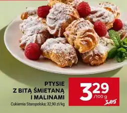 Stokrotka Market Ptysie z bitą śmietaną i malinami oferta
