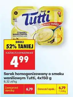 Biedronka Serek homogenizowany o smaku waniliowym Tutti 4x150 g oferta