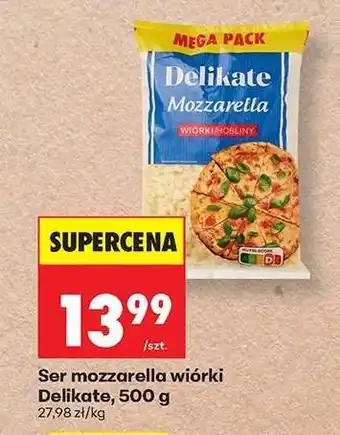 Biedronka Ser mozzarella wiórki Delikate, 500 g oferta