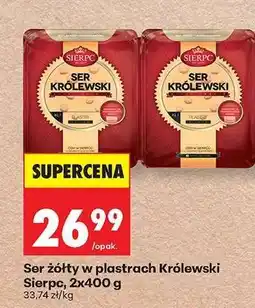 Biedronka Ser żółty w plastrach Królewski Sierpc, 2x400 g oferta