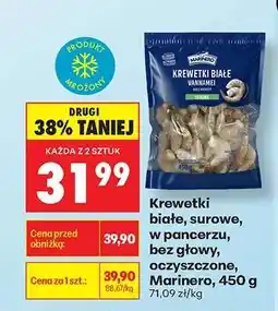 Biedronka Krewetki białe surowe , w pancerzu , bez głowy oczyszczone , Marinero 450 g oferta
