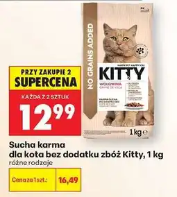 Biedronka Sucha karma dla kota bez dodatku zbóż Kitty, 1 kg oferta