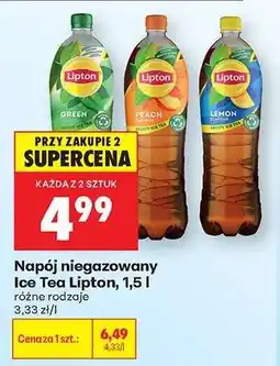 Biedronka Napój niegazowany Ice Tea Lipton, 1,5 l oferta