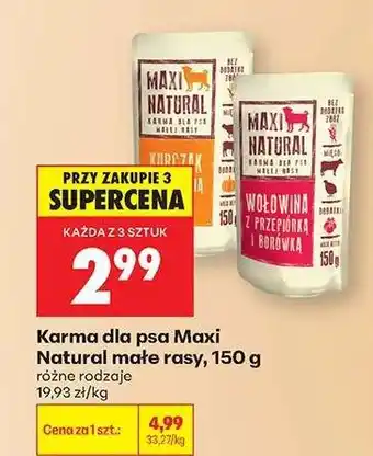 Biedronka Karma dla psa Maxi Natural małe rasy, 150 g oferta