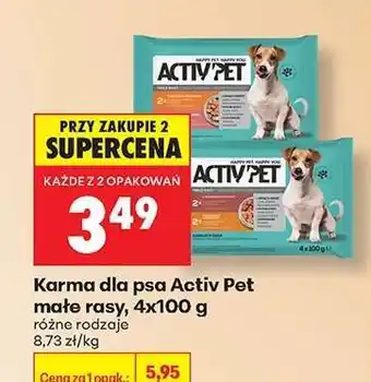 Biedronka Karma dla psa Activ Pet małe rasy, 4x100 g oferta