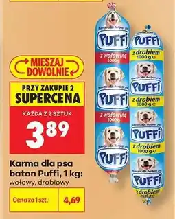 Biedronka Karma dla psa baton Puffi, 1 kg: wołowy, drobiowy oferta
