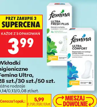 Biedronka Wkładki higieniczne Femina Ultra oferta