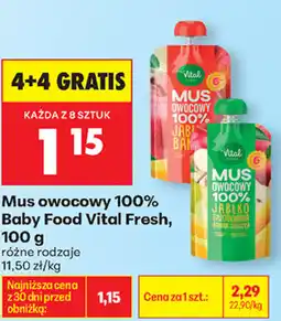 Biedronka Mus owocowy 100% Baby Food Vital Fresh oferta