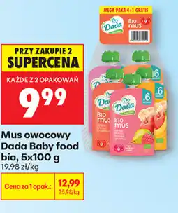 Biedronka Mus owocowy Dada Baby food bio oferta