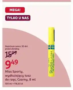 Rossmann Wydłużający tusz do rzęs Miss Sporty Czarny oferta