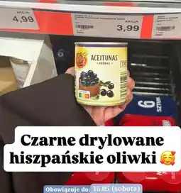 ALDI Czarne drylowane hiszpańskie oliwki Tesoros del Sur oferta