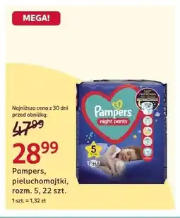 Rossmann Pieluchomajtki Pampers night pants rozm. 5 oferta