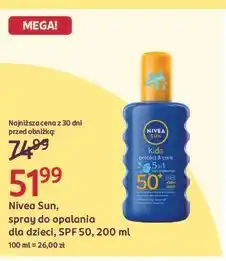 Rossmann Nivea Sun, spray do opalania dla dzieci, SPF 50 oferta