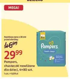 Rossmann Pampers, chusteczki nawilżane dla dzieci, 4x80 szt oferta