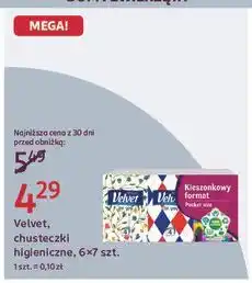 Rossmann Velvet, chusteczki higieniczne, 6x7 szt oferta
