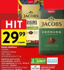 Intermarche Kawa mielona JACOBS wybrane rodzaje oferta