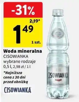 Intermarche Woda mineralna CISOWIANKA oferta
