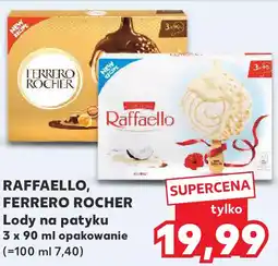 Kaufland RAFFAELLO, FERRERO ROCHER Lody na patyku 3 x 90 ml opakowanie oferta