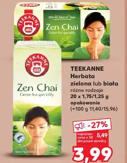 Kaufland TEEKANNE Herbata zielona lub biała różne rodzaje 20 x 1,75/1,25 g opakowanie oferta