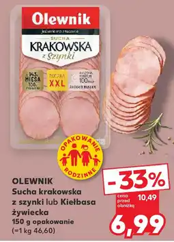 Kaufland Sucha krakowska z szynki lub Kiełbasa żywiecka 150 g opakowanie oferta