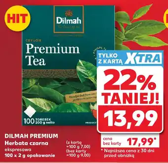 Kaufland DILMAH PREMIUM Herbata czarna ekspresowa 100 x 2 g opakowanie oferta