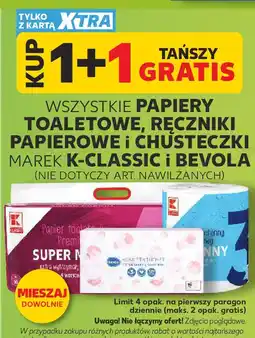 Kaufland WSZYSTKIE PAPIERY TOALETOWE, RĘCZNIKI PAPIEROWE I CHUSTECZKI MAREK K-CLASSIC i BEVOLA oferta