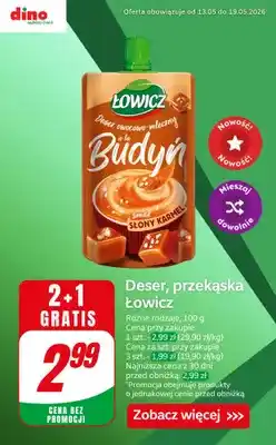 Dino Deser owocowo-mleczny à la Budyń smak słony karmel Łowicz oferta