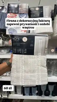 Pepco Firana z dekoracyjną fakturą z taśmą pepco HOME Selected 2-pak 140x250cm oferta