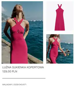 ZARA Zara Luźna sukienka kopertowa oferta