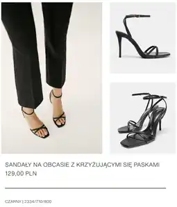 ZARA ZARA SANDAŁY NA OBCASIE Z KRZYŻUJĄCYMI SIĘ PASKAMI oferta