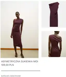 ZARA ZARA ASYMETRYCZNA SUKIENKA MIDI oferta