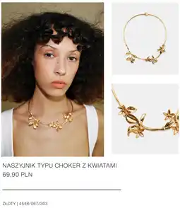 ZARA NASZYJNIK TYPU CHOKER Z KWIATAMI oferta