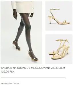 ZARA SANDAŁY NA OBCASIE Z METALIZOWANYM EFEKTEM oferta