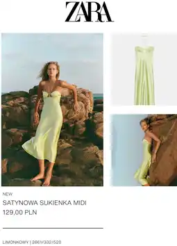 ZARA Zara Satynowa sukienka midi oferta