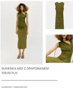 ZARA SUKIENKA MIDI Z DRAPOWANIEM ZARA oferta