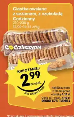 Delikatesy Centrum Ciastka owsiane z sezamem, z czekoladą Codzienny oferta