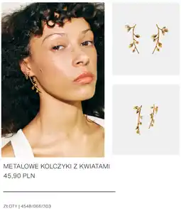 ZARA METALOWE KOLCZYKI Z KWIATAMI ZARA oferta