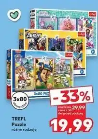 Kaufland Puzzle 3 x 80 el. koci domek gabi Trefl oferta