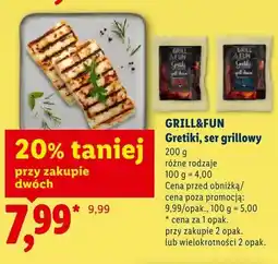 Lidl Gretiki ser grillowy GRILL&FUN oferta