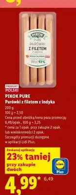 Lidl Parówki z filetem z indyka PIKOK PURE oferta