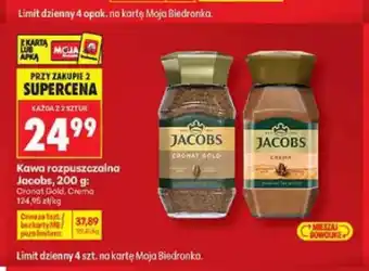 Biedronka Kawa rozpuszczalna Jacobs Cronat Gold oferta