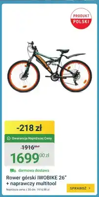 ERLI Rower górski IWOBIKE 26” + naprawczy multitool oferta