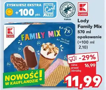 Kaufland K-Classic Lody Family Mix oferta