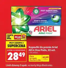 Biedronka Kapsułki do prania Ariel All in One Pods, 22 szt oferta