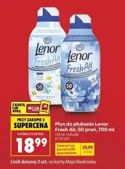Biedronka Płyn do płukania Lenor Fresh Air, 50 prań, 700 ml oferta
