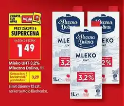 Biedronka Mleko UHT 3,2% Mleczna Dolina, 1l oferta