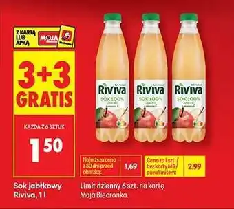 Biedronka Sok jabłkowy Riviva, 1l oferta